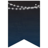 Marineblauw Ombre Lights Typografie Bruiloft Vlaggetjes (Eerste vlag)