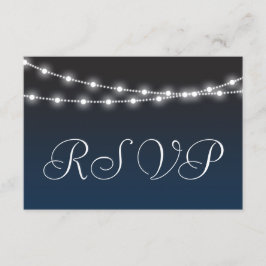 Marineblauw Ombre Nachtverlichting Bruiloft RSVP Kaartje