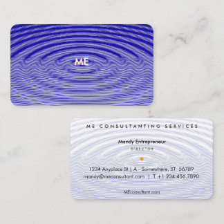 Marineblauw op blauwe minimalistische rimpelgolf e visitekaartje