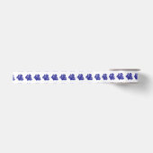 marineblauw op witte kustbodem satijnen lint (Voorkant)