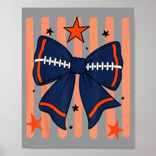 Marineblauw Oranje Game Day Team Spirit Voetbal Poster