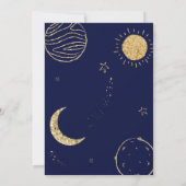 Marineblauw Outer Space Moon Star Boy Baby shower Bedankkaart (Achterkant)