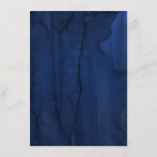 Marineblauw Pampas gras Tropische bruiloft Details Informatiekaartje (Achterkant)