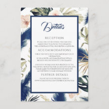 Marineblauw Pampas gras Tropische bruiloft Details