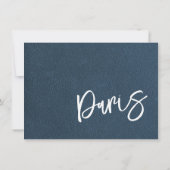 Marineblauw Parijs paspoort Bedankkaart (Achterkant)