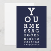 Marineblauw pret ogenkaart met aangepast bericht kaart (Voorkant / Achterkant)