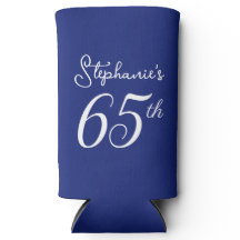 Marineblauw Proost 65 jaar 65e verjaardag