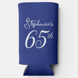 Marineblauw Proost 65 jaar 65e verjaardag Seltzer Blikjeskoeler