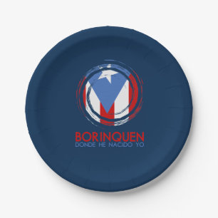 Marineblauw Puerto Rico Borinquen Papieren Bordje