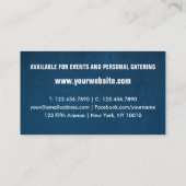 Marineblauw, QR-code, Catering, Chef, Restaurant Visitekaartje (Achterkant)