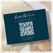 Marineblauw QR Code Delen De Liefde Behuizing Kaar Informatiekaartje
