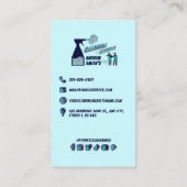 Marineblauw QR Code Trendy Logo 3D Schoonmaak Dien Visitekaartje (Achterkant)