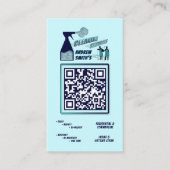 Marineblauw QR Code Trendy Logo 3D Schoonmaak Dien Visitekaartje (Voorkant)