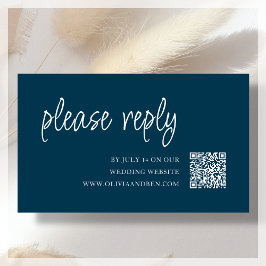 Marineblauw | QR-code | Trouw-RSVP Informatiekaartje