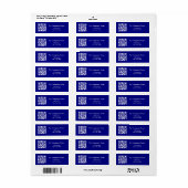 Marineblauw QR code zakelijk retouradres Etiket (Full Sheet)