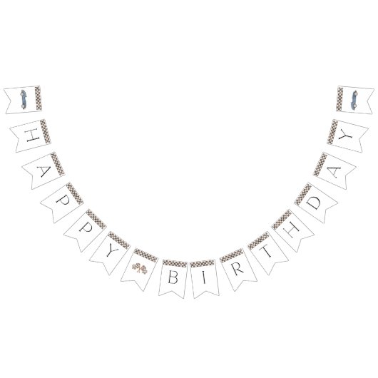 Marineblauw Race Auto Bunting Vlaggen Vlaggetjes (Alle)