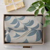 marineblauw retro midden eeuw vet bloemen tissuepapier (Geschenk)
