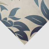 marineblauw retro midden eeuw vet bloemen tissuepapier (Detail)