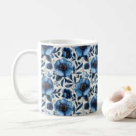 Marineblauw Retro Schattig Vintage Elegant Chic Bl Koffiemok