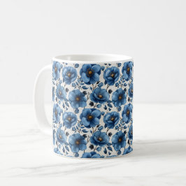 Marineblauw Retro Schattig Vintage Elegant Chic Bl Koffiemok