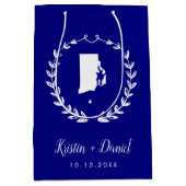Marineblauw Rhode Island Kaart Bruiloft Welkom Swa Medium Cadeauzakje (Voorkant)