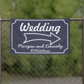 Marineblauw Richting Pijl Rechts Bruiloft Banner