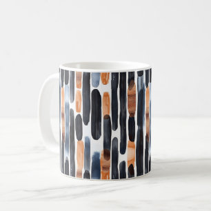Marineblauw Roest Oranje Strepen Koffiemok