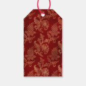 Marineblauw, Rood en Goud Bloemige Trouw Cadeaulabel (Achterkant)