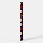 marineblauw rood geel argyle patroon iPhone hoesje (Rechterkant)