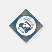 Marineblauw rood geel gepersonaliseerd servet (Hoek)