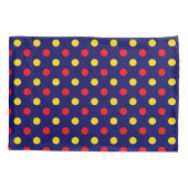 Marineblauw Rood Geel Stippen Design  Kussensloop (Achterkant)
