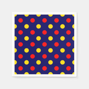 Marineblauw Rood Geel Stippen Design Servet
