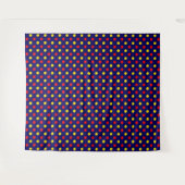 Marineblauw Rood Geel Stippen Design Wandkleed (Voorkant (horizontaal))