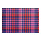 Marineblauw Rood Roze Geruit Schotse Ruit Ontwerp Kussensloop (Achterkant)