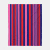 Marineblauw Rood Roze Verticale Strepen Design   Fleece Deken (Voorkant)
