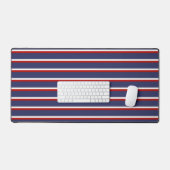 Marineblauw rood streeppatroon bureaumat (Keyboard & Muis)