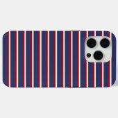 Marineblauw rood streeppatroon Case-Mate iPhone case (Achterkant (horizontaal))