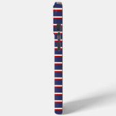 Marineblauw rood streeppatroon Case-Mate iPhone case (Achterkant / Links)