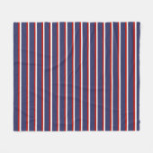 Marineblauw rood streeppatroon fleece deken (Voorkant (Horizontaal))