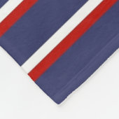 Marineblauw rood streeppatroon fleece deken (Hoek)