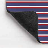 Marineblauw rood streeppatroon muismat (Hoek)