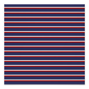 Marineblauw rood streeppatroon perfect poster