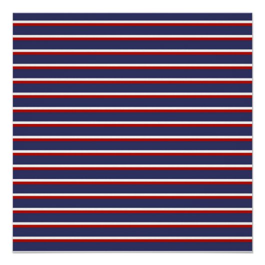 Marineblauw rood streeppatroon perfect poster (Voorkant)