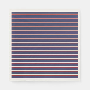 Marineblauw rood streeppatroon servet