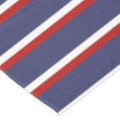 Marineblauw rood streeppatroon tafelkleed (Gekanteld)