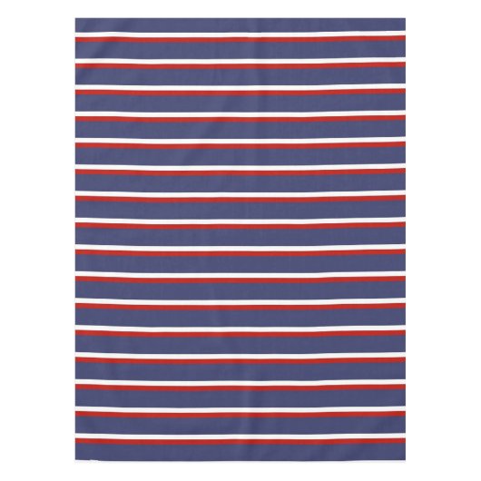 Marineblauw rood streeppatroon tafelkleed (Voorkant)