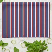 Marineblauw rood streeppatroon theedoek (Gevouwen)