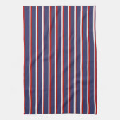 Marineblauw rood streeppatroon theedoek (Verticaal)