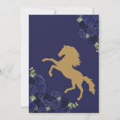 Marineblauw Roos Bloemenland Western Quinceanera Kaart (Achterkant)