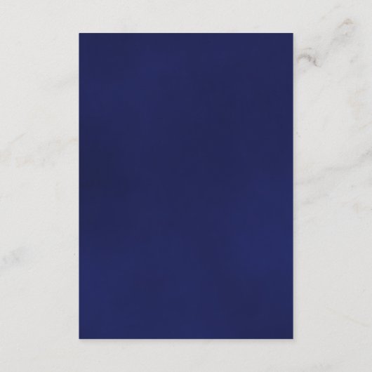 Marineblauw Roos Elegante trouwdetails QR-code Informatiekaartje (Achterkant)